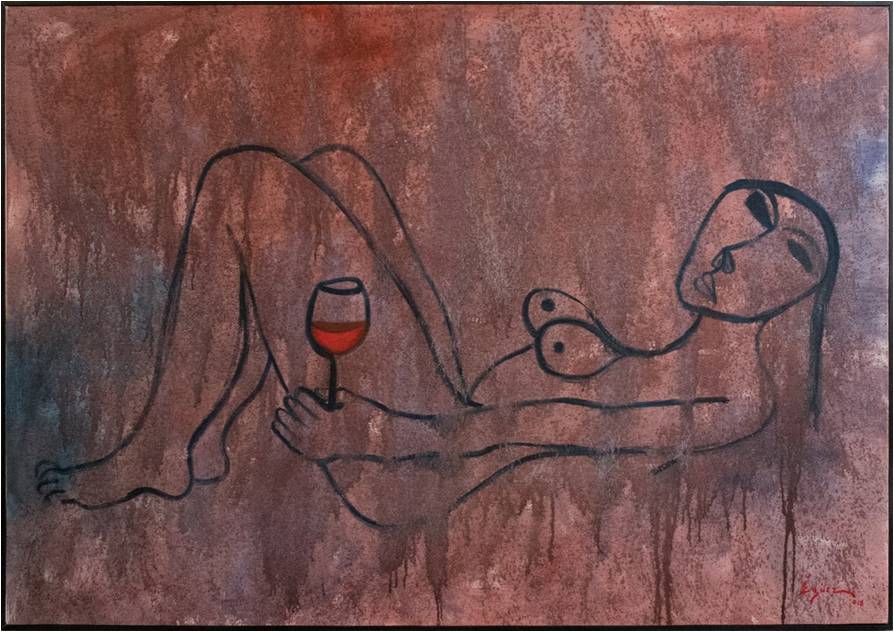 Desnudo en vino